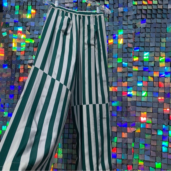 NWT All Year around (AYR) The Flow State Pant in Glass Green Regatta Stripe. - Picture 6 of 13